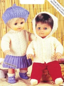 Boy & Girls Doll Set for 12 - 22" - 8ply or DK - COPY knitting pattern - Picture 1 of 1