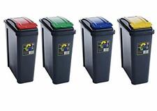 4 x 25L Slimline Recycle Recycling Bins Flap Lid Trash Waste Rubbish Dustbin UK