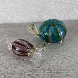 Murano Glass Turtle Figurine & Candy Set, Decorative, Collectible, Used - Picture 1 of 11