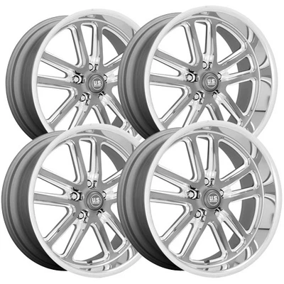 (Set of 4) Staggered-US Mags U130 Bullet 22x9,22x11 5x5" Gunmetal Wheels Rims Foto 1 de 4