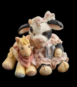 Estatuilla de vaca vintage 1993 Enesco Mary's Moo Moos "I'm Lucky to Know You" - Imagen 1 de 9