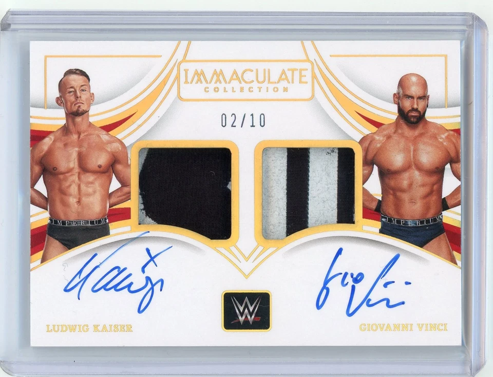 2023 Immaculate WWE LUDWIG KAISER GIOVANNI VINCI Gold Dual Patch AUTO /10 - Image 1 of 2