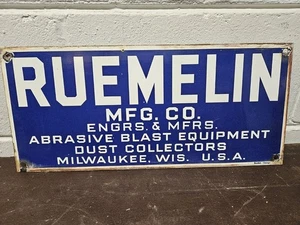 Ruemelin MFG. CO Milwaukee WI Porcelain Enamel Sign Original - Picture 1 of 10