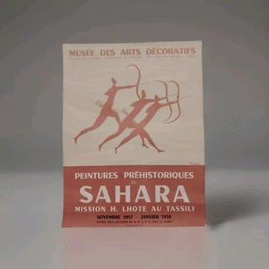 Belle Affiche Peintures Préhistoriques Du Sahara Mission H LHOTE. TASSILi 1958 - Imagen 1 de 11