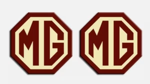 TF LE500 Styled 70mm Badge for MG Insert Set Of 2 Front Rear Burgundy Cream - Picture 1 of 7