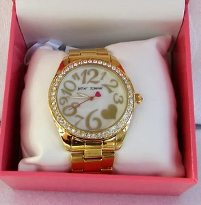 Betsey Johnson Mother of Pearl Watch Gold tone NWT - Picture 1 of 7