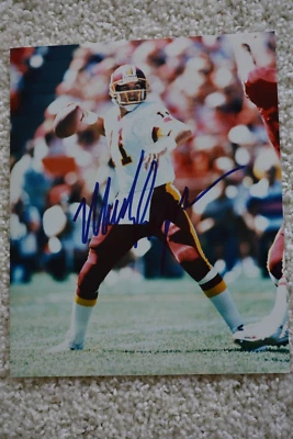 Foto autografiada 8x10 firmada por Mark Rypien de los Washington Redskins Foto 1 de 2