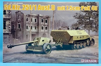 Dragon 1/35 6664 Sd.Kfz.251/1 Ausf.D mit 7.5cm PaK 40 (2 in 1)  Brand New Kit - Image 1 of 4