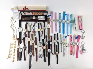 46 Pieces Disney Watches Jewelry Job Lot Mickey Goofy Many VTG FOR REPAIR AS IS - Picture 1 of 17