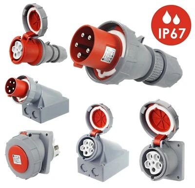 ADELID® CEE Steckdose Kupplung Stecker Wandsteckdose Wandstecker 63A 125A 5P IP44 IP67