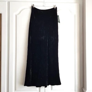 Lauren Ralph Lauren Vintage Size US 10 UK 14 Black Silk Velvet Lined Skirt - Picture 1 of 8