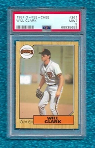 1987 O-PEE-CHEE #361 WILL CLARK PSA 9 MINT ROOKIE RC GIANTS RANGERS ORIOLES - Picture 1 of 1