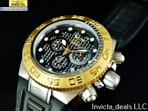 Rare Invicta 45mm SUBAQUA NOMA IV SWISS Chronograph BLACK DIAL Gold Tone Watch - Picture 1 of 12