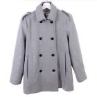 ZARA Jacke Jacket Zweireiher Wollmischung Wool Blend Grau Gr. M 38