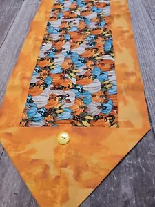 Runner da tavolo in cotone fatto a mano decorazione fattoria zucche arancioni autunno ringraziamento - Foto 1 di 4