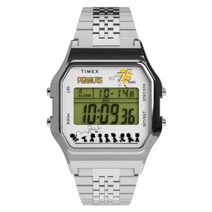Timex T80 x Peanuts Gang Snoopy Limited Edition Silver Digital Watch TW2Y20000 - Picture 1 of 6