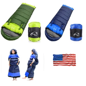 Adult Sleeping Bag Camping Backpack Hiking Lightweight 0° Wearable, Waterproof - Picture 1 of 58