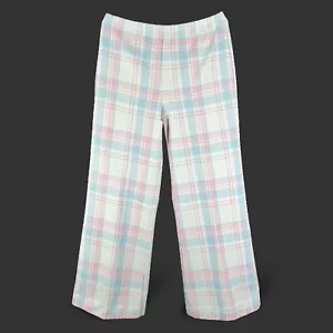 Vintage Glockenhose weites Bein Hippie 70er Jahre pastell kariert 28-30" M - Bild 1 von 10