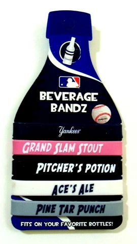 MLB Beverage Bandz pack of 5 wristbands for drink bottles New York Yankees Mets Cover