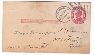 1913 CDS~Scott UX24 1c Red McKinley Postal Stationary Bluffton Indiana Flood - Picture 1 of 2
