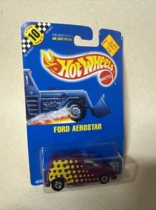 Hot Wheels Mattel Ford Aerostar No. 151 Purple/Yellow #4695 Vintage New On Card - Picture 1 of 2