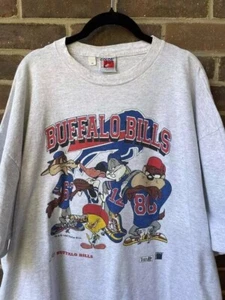 Buffalo Bills NFL 90s Looney Tunes Basic Ash Color Unisex T shirt Vtg KH14713 - Picture 1 of 3