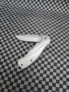Ultra Compact Spring Assisted Pocket Knife Silver with Grey Steel Handle 2.5 " - Picture 1 of 4