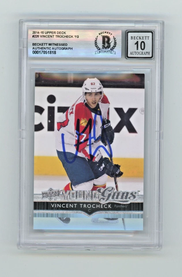 Vincent Trocheck 2014-15 Upper Deck Young Guns #226 Rookie RC Signed BAS BGS 10 - Image 1 of 1