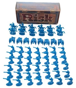 Risk Board Game Replacement Pieces Blue Infantry Calvary Artillery Miniatures - Picture 1 of 2