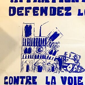 Affiche Politique Originale Défendez Paris Contre La Voie Express Rive Gauche