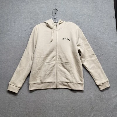 ROSA Victoria's Secret Mujer Sudadera Grande Crema Sudadera con Capucha Sherpa Forrada Cremallera Completa Foto 1 de 4