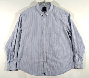 UnTuckit Shirt Men's 3XL Blue White Striped Wrinkle Free Flip Cuff Italy Woven - Picture 1 of 15