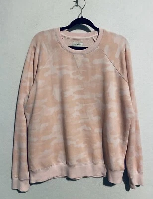 Lucky Brand Sweatshirt Womens Large Pink Camo Crewneck Pullover Soft Comfy Boho - Image 1 of 4