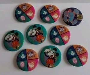 Mickey Mouse Disney Pin Back Buttons Set Of 9 - Picture 1 of 2