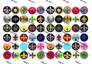 60 vorgeschnittene 1" Fleur de Lis Flaschenverschluss Bilder Set A - Bild 1 von 1