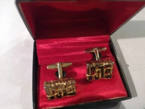 Vintage vergoldete Manschettenknöpfe in Box rechteckig 70-ziger - Bild 1 von 3