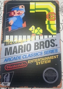 Mario Bros Retro Metal Wall Art Sign 8"x12" Nintendo NES Decor Games. Brand New! - Picture 1 of 8