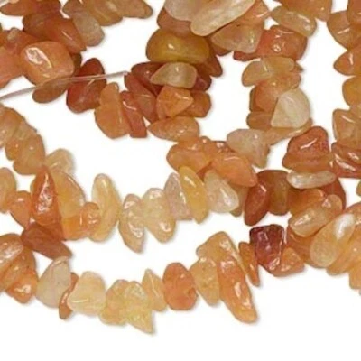 34" Strand Natural Red Aventurine Gemstone 2-9mm Medium Chip Beads * - Image 1 of 2