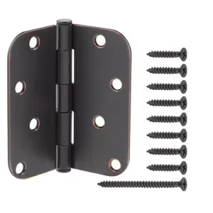 10 pcs Everbilt 4" X 5/8" Radius Oil-Rubbed Bronze Squeak-Free Door Hinge - Picture 1 of 4