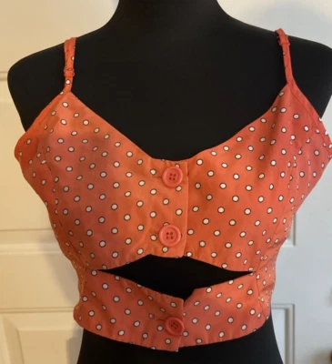Sujetador sin mangas Akira Chicago Red Label para mujer naranja a lunares corto MEDIANO Foto 1 de 4