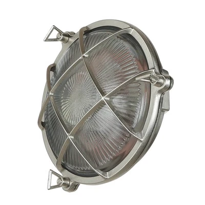 Runde Außenlampe Messing Glas IP64 E27 Wandleuchte Balkon Terrasse Haus SERIFOS - Bild 1 von 4