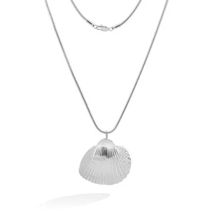 Mirama Biojoias Seashell  Necklace  Rhodium Plated On Natural Seashell - Picture 1 of 2