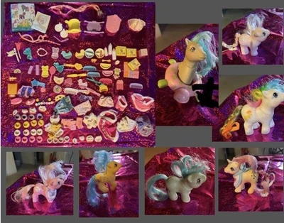 ENORME LOTE DE 7 SAPATOS RETRÔ VINTAGE ANOS 80 MY LITTLE PONY E ACESSÓRIOS G1 PENTES - Imagem 1 de 4