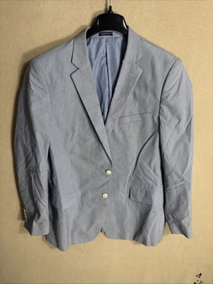 Stafford 44R Calce Clásico Seersucker Azul Blanco Negro Rayas 100% Algodón @Blazer Foto 1 de 4