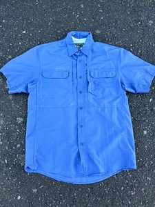 Royal Robbins Mens Button Up Shirt Blue Short Sleeve Outdoor Travel Size Medium - Picture 1 of 7