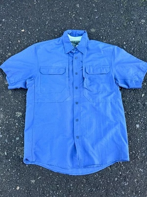 Royal Robbins Mens Button Up Shirt Blue Short Sleeve Outdoor Travel Size Medium - Image 1 of 4