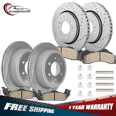 Front and Rear Drilled Rotors & Brake Pads For 2010 2011 Ford F-150 6 LUGS - Image 1 of 4