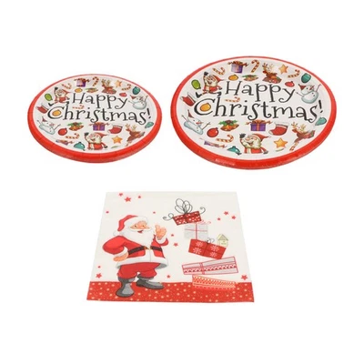 1 Set Pappteller Weihnachtsteller Party Tissue Geschirr Set Partyzubehör - Bild 1 von 4