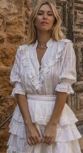 Spell & Gypsy Darling White Cotton Blouse XXL - Excellent Condition - Picture 1 of 9