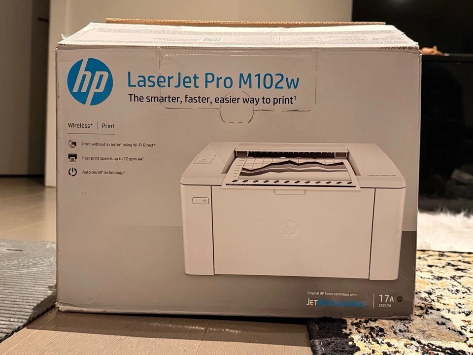 HP LaserJet Pro M102w Laser Printer with Toner Cartridge Bundle - Image 1 of 1